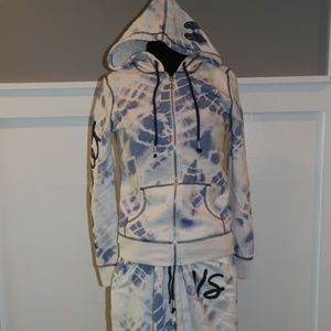Victoria's Secret Tie Dye Blue White Hoodie Small